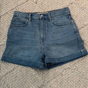 Light Wash Denim Super High Rise Shorts